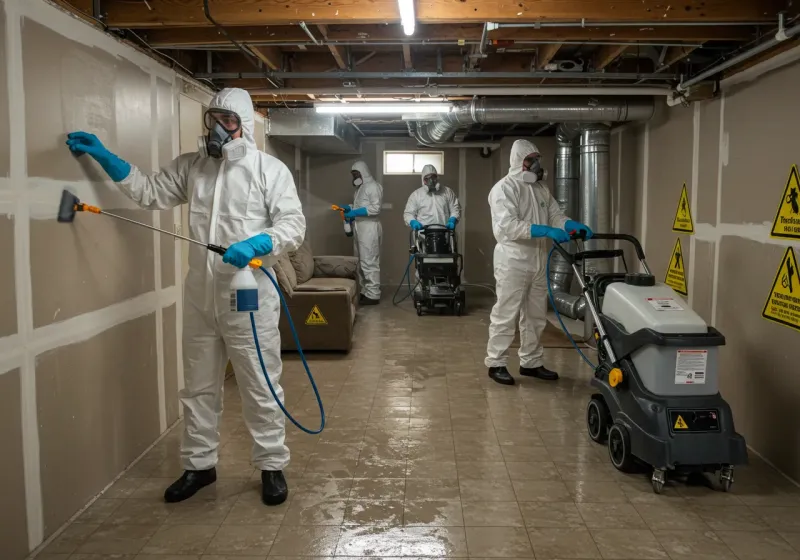 Basement Moisture Removal and Structural Drying process in Hollister, MO